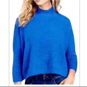 P• Luca Milano Eyelash Mock Neck Cropped Sweater